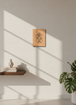 MDF DIY wall art  with a design on a wall with sunlight casting shadows