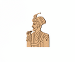 DIY MDF  cutout of a person in traditional attire with a turban on a white background