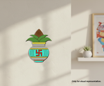 Decorative MDF DIY wall art with a kalash  design on a light background