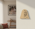 MDF DIY  wall art with abstract design on a wall in a home setting