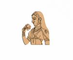 MDF DIY Decorative cutout of a woman holding a flower on a white background