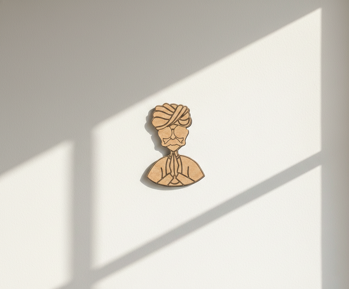 MDF DIY wall art  with a portrait design on a white background