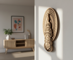 Decorative Kathakali MDF DIY wall art on a wall with a blurred room background