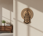 MDF DIY Kathakali Decorative wall art with intricate design on a beige wall