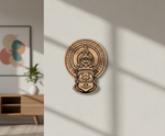 DIY MDF Decorative wall art with a face design on a plain wall.