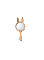 Plain MDF bunny ears DIY hand mirror base with round unpainted mirror
