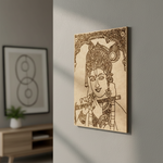 Lord Krishna playing flute MDF board for DIY painting hanging on wall