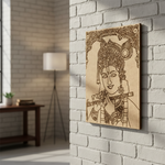 Lord Krishna playing flute MDF board for DIY painting hanging on wall