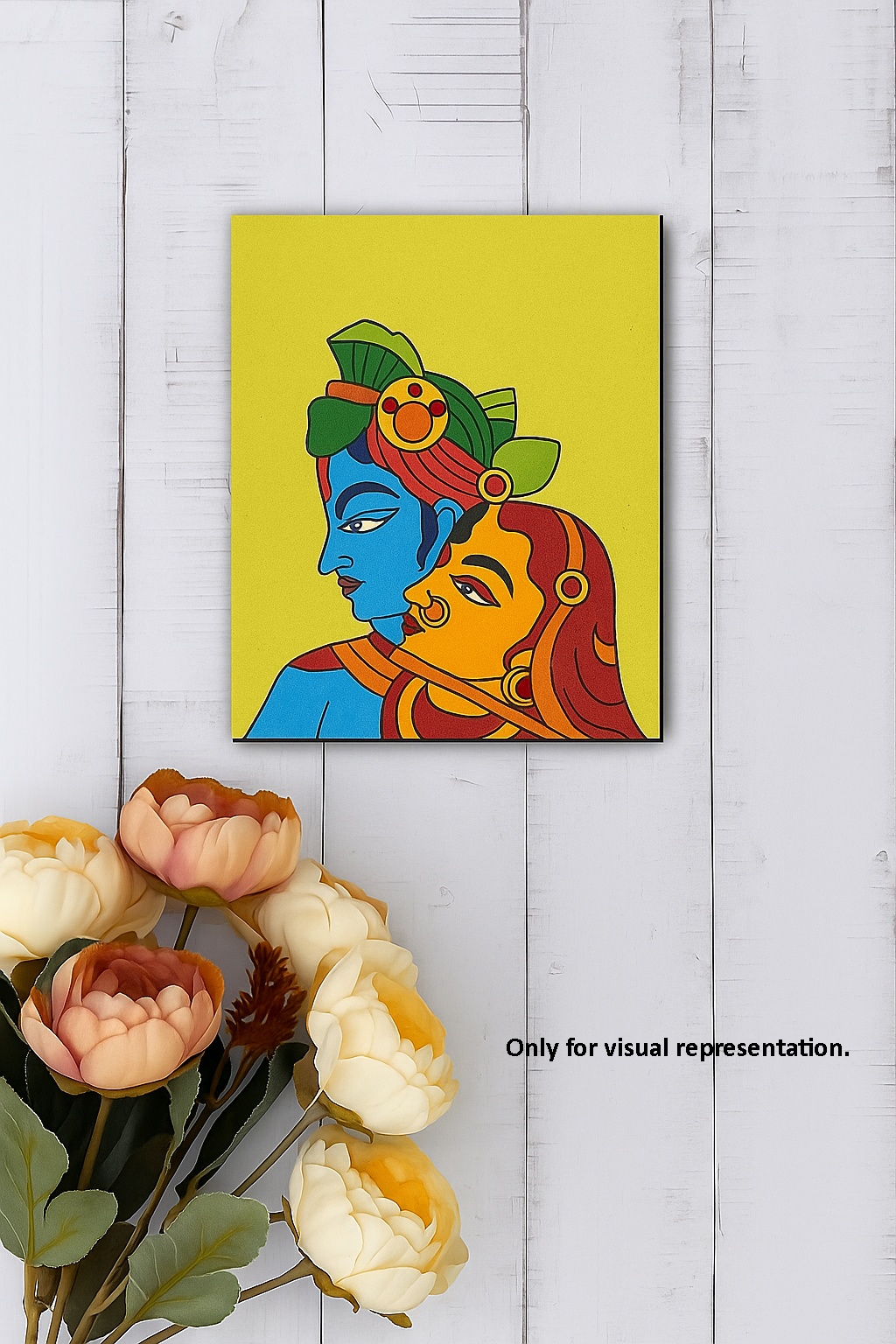 Radha Krishna abstract face MDF board for DIY painting