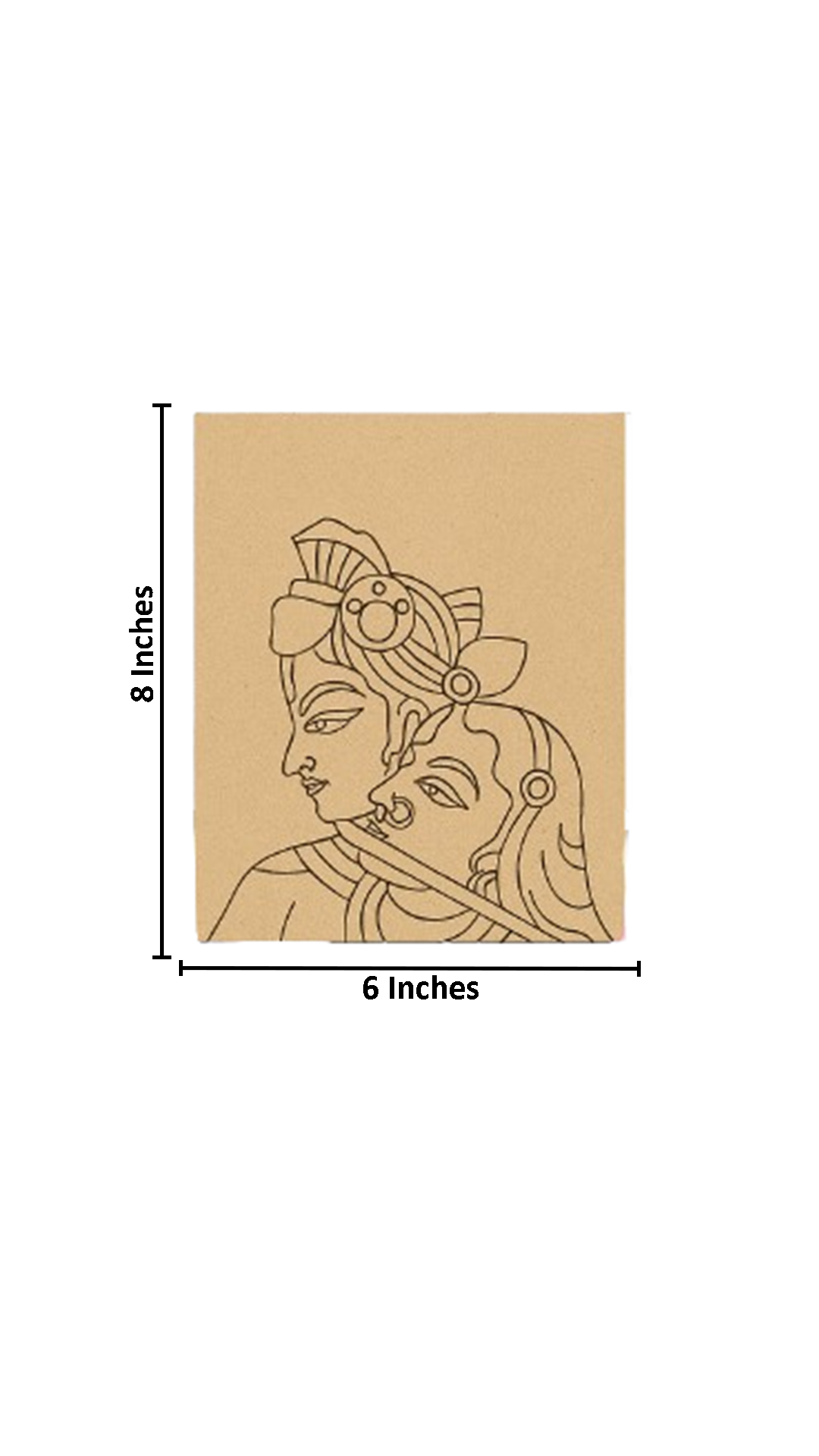 Radha Krishna abstract face MDF board for DIY painting with size