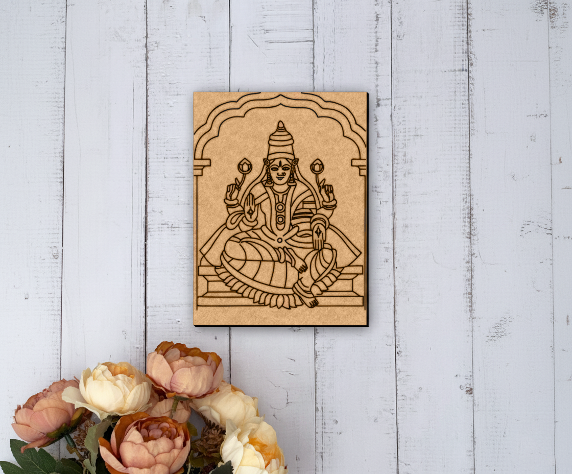 Goddess Lakshmi MDF board for DIY painting