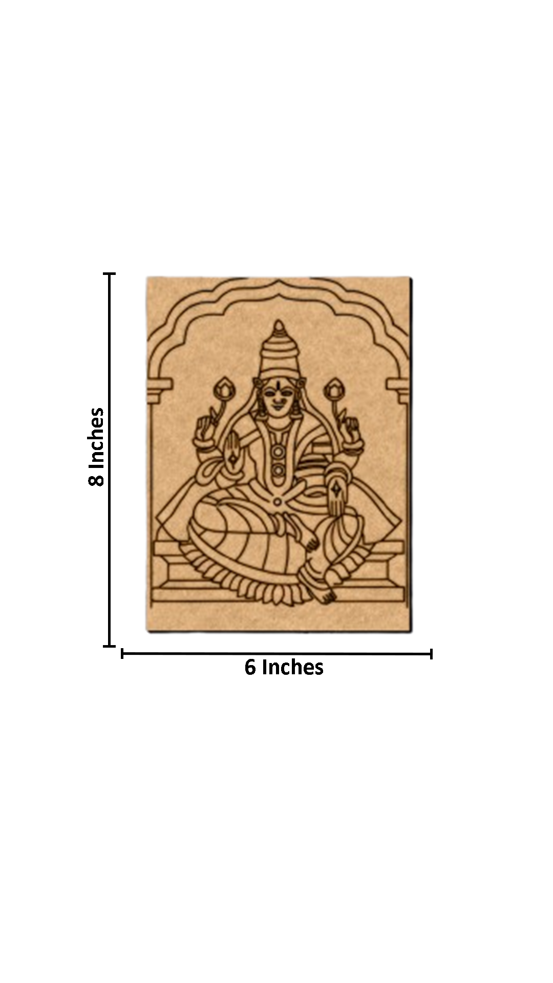 Goddess Lakshmi MDF board for DIY painting with size 