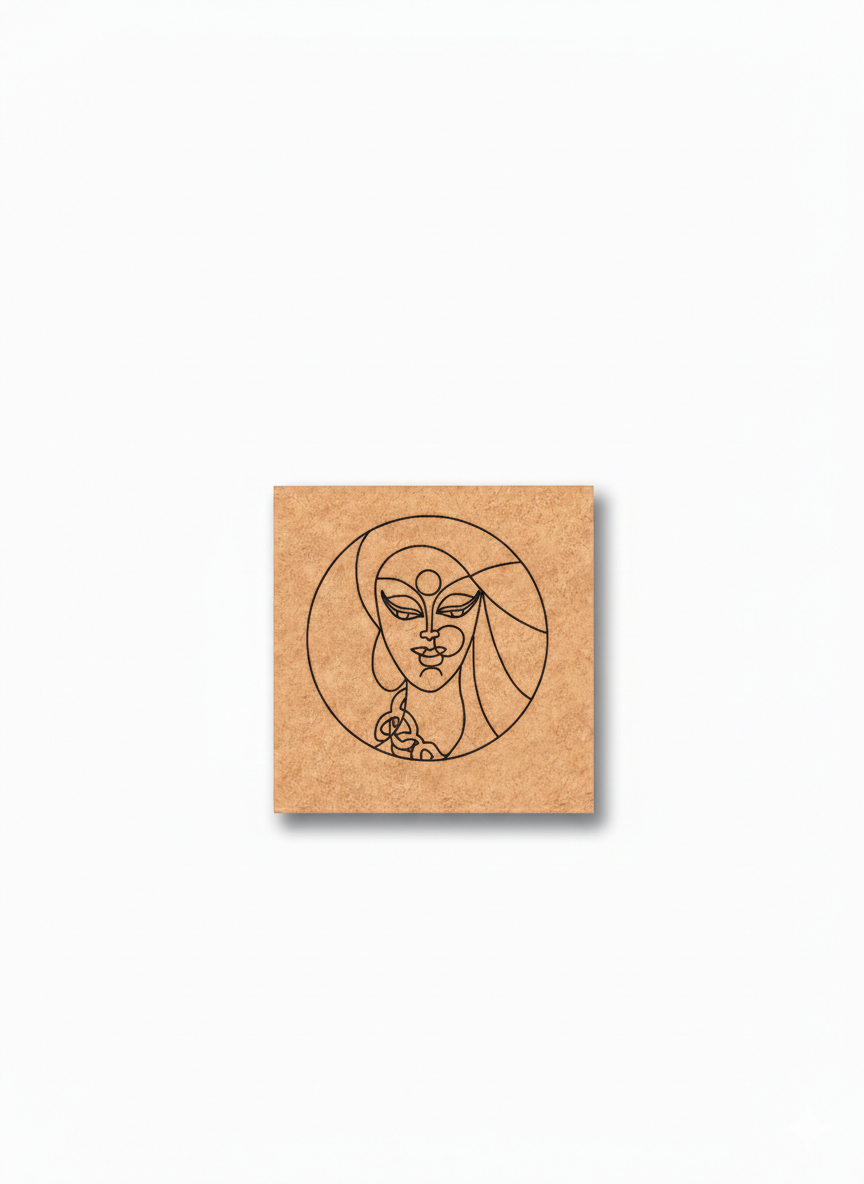 MDF DIY wall art  with a face design on a white background