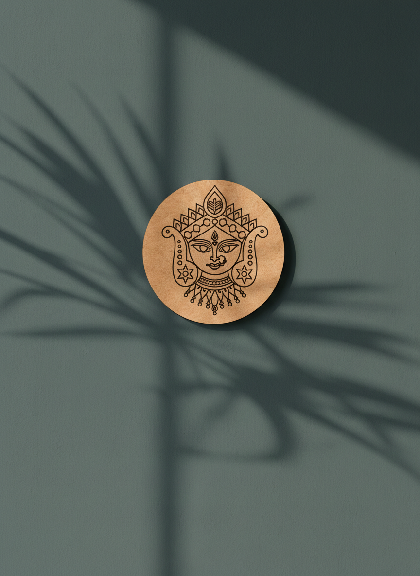 Wooden MDF DIY wall art with intricate design on a green background