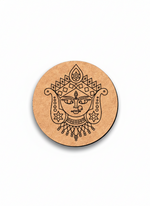 Circular MDF DIY wall art  with intricate black line art design on a white background