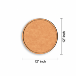 Round MDF board with dimensions on a white background