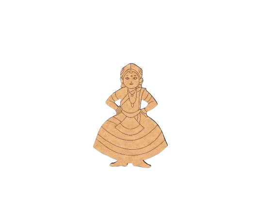 Laser cut DIY MDF traditional lady cutout for painting and ethnic craft décor