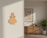 Laser cut DIY MDF traditional lady cutout for painting and ethnic craft décor hanging on wall 