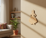 Laser cut DIY MDF traditional lady cutout for painting and ethnic craft décor hanging on wall 
