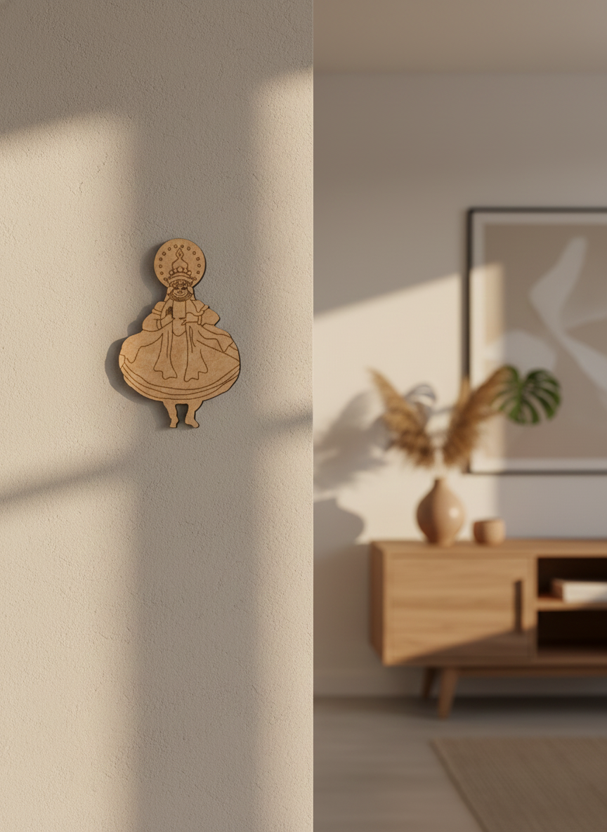 Laser cut DIY MDF traditional Rajasthani couple cutout for painting hanging on wall