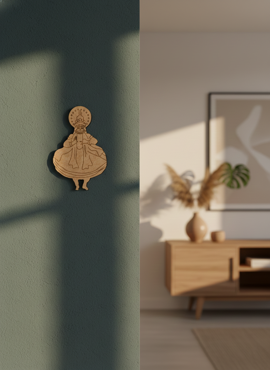 Laser cut DIY MDF traditional Rajasthani couple cutout for painting hanging on wall