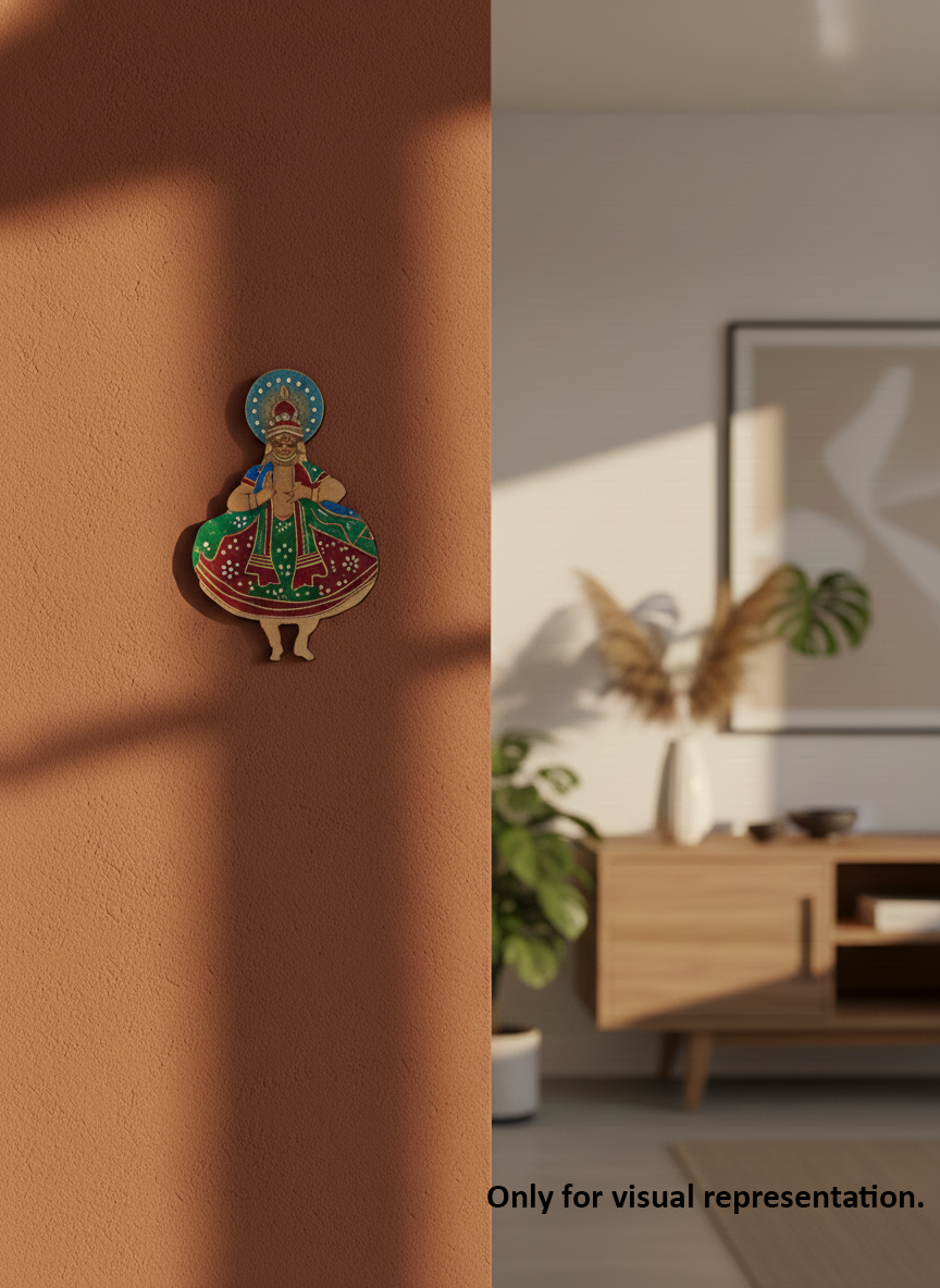 Laser cut DIY MDF traditional Rajasthani couple coloured cutout  hanging on wall
