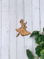 Laser cut DIY MDF classical dancer cutout for painting and craft decor hanging on wooden wall