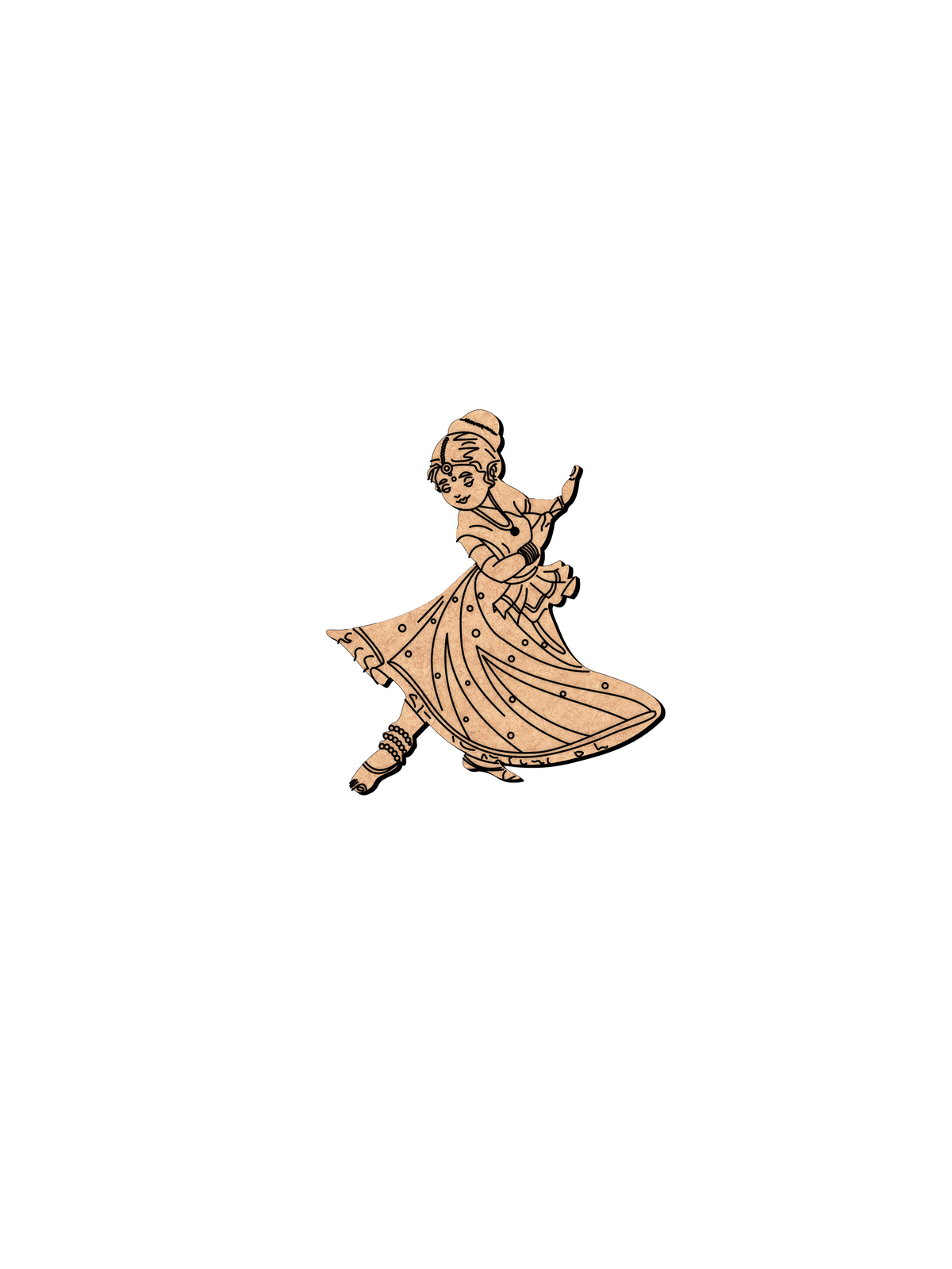 Laser cut DIY MDF classical dancer cutout for painting and craft decor