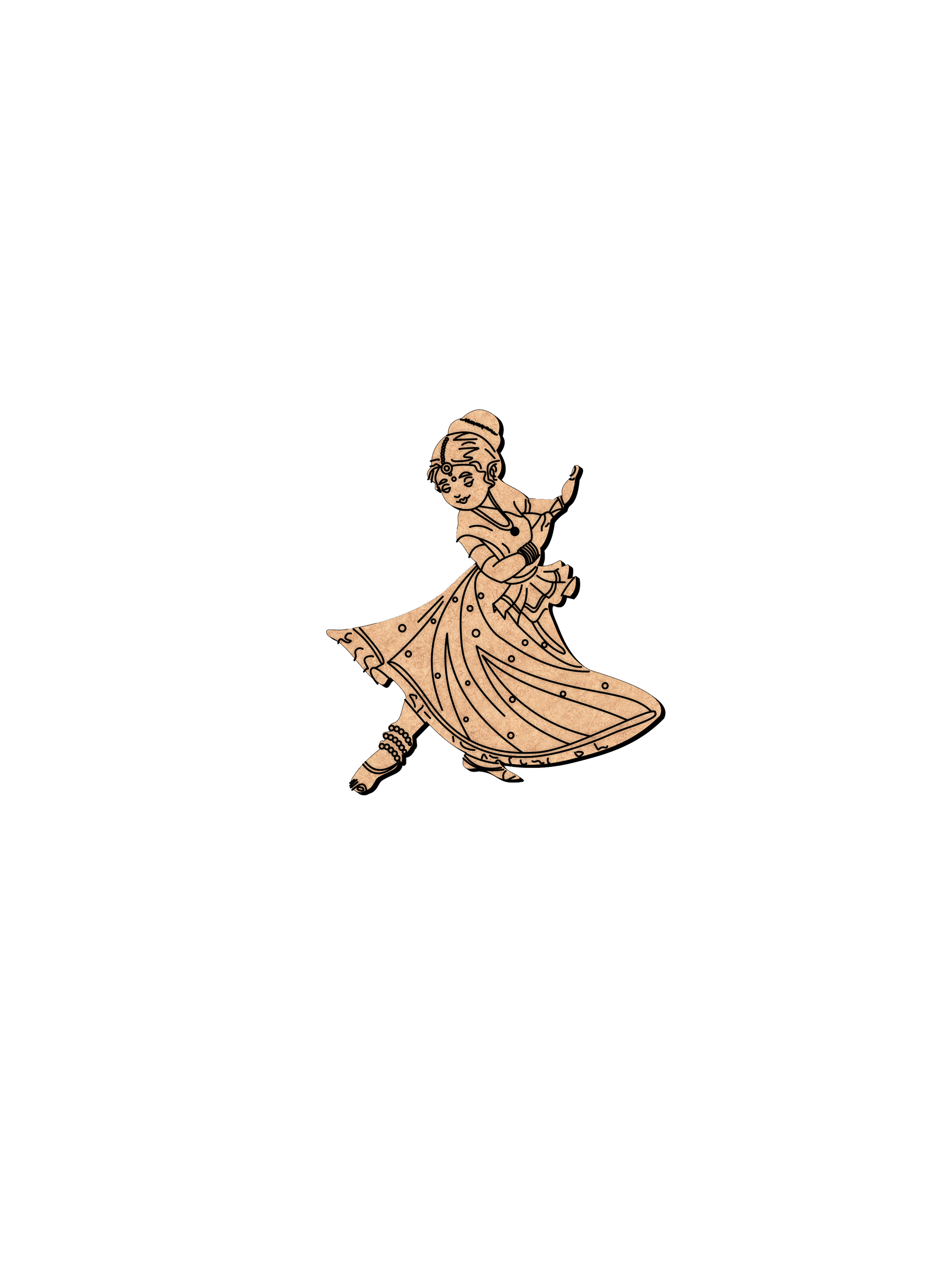Laser cut DIY MDF classical dancer cutout for painting and craft decor