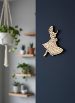 Laser cut DIY MDF classical dancer cutout for painting and craft decor hanging on wall