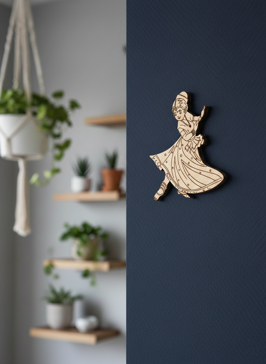 Laser cut DIY MDF classical dancer cutout for painting and craft decor hanging on wall