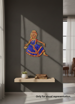 Laser cut DIY MDF Bharatnatyam dancer painted cutout  and decor hanging on room's wall