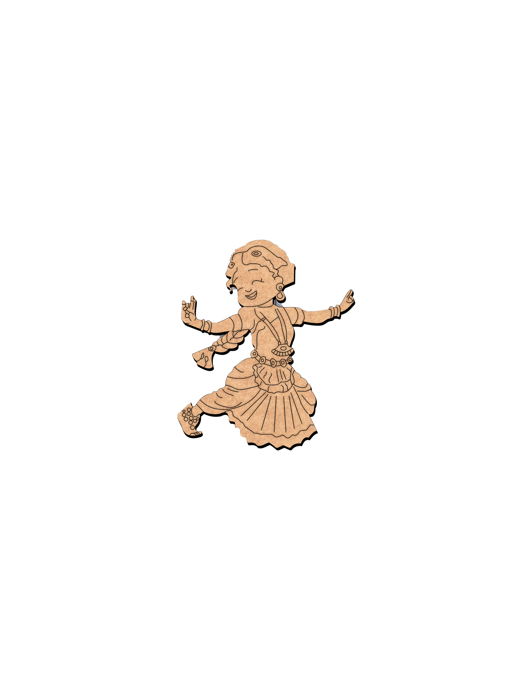 Laser cut DIY MDF cute dancer cutout for painting and craft decor
