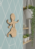 Laser cut DIY MDF cute dancer cutout for painting and craft decor hanging on wall show by side angle 