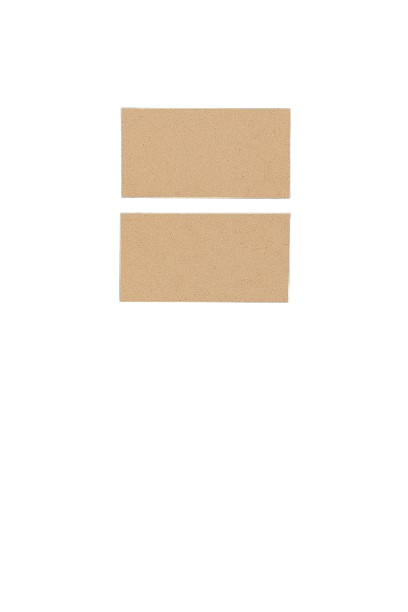 Two brown rectangular cards on a white background