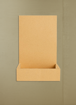Brown DIY MDF nameplate with box space on a beige background