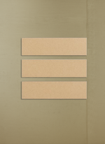 Three beige rectangular MDF board on a beige wall