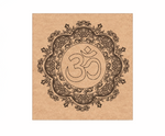 Decorative MDF DIY wall art with Om symbol and mandala design on brown paper