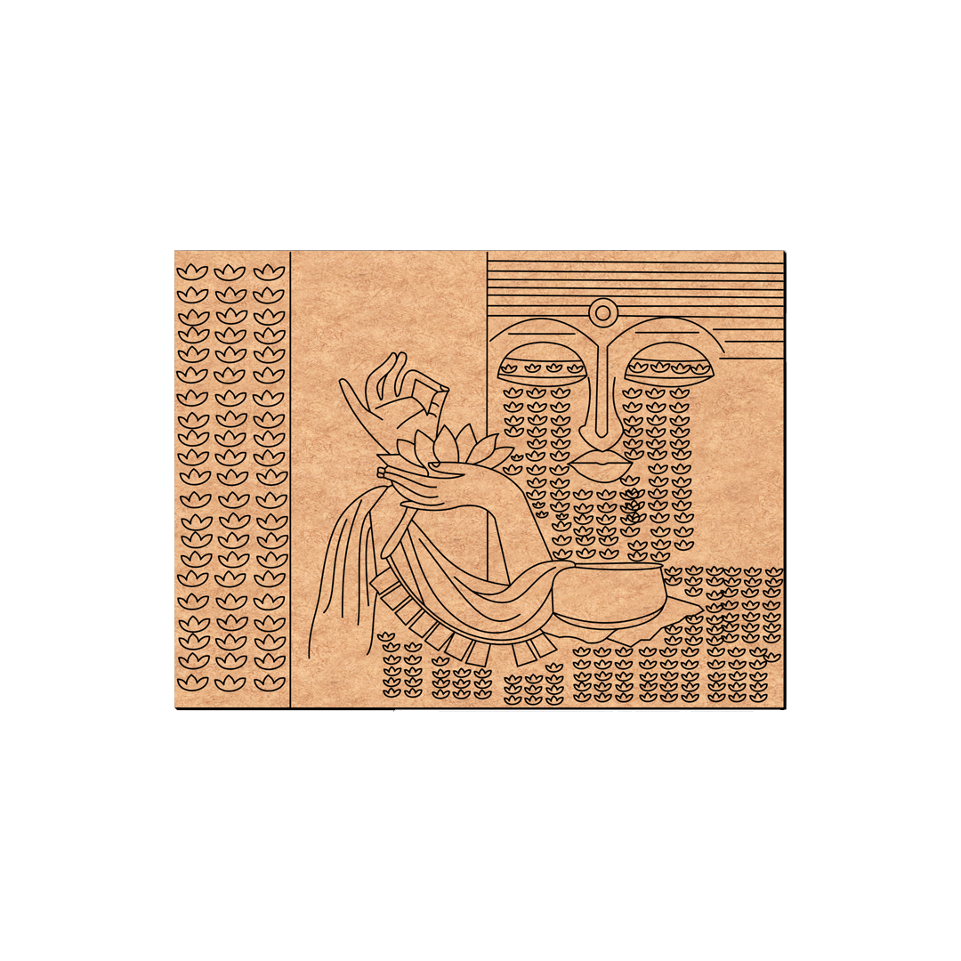 MDF DIY wall art  with mask design on a white background