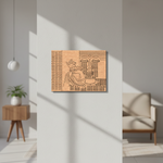 MDF DIY wall art with abstract design in a modern room
