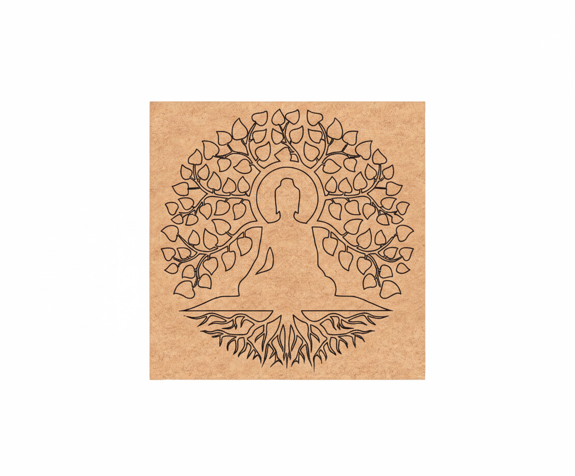 MDF DIY wall art  with a tree of life design on a white background