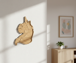 Unpainted DIY MDF geometric unicorn puzzle with detachable pieces for painting and craft activity wall-munted