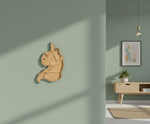 Unpainted DIY MDF geometric unicorn puzzle with detachable pieces for painting and craft activity wall-munted