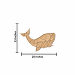 Unpainted DIY MDF geometric whale puzzle with detachable pieces for painting and craft activity with size