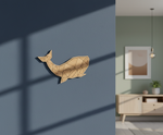 Unpainted DIY MDF geometric whale puzzle wall-mounted with detachable pieces for painting and craft activity 