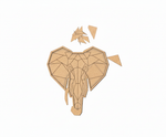 Unpainted DIY MDF geometric elephant puzzle with detachable pieces for painting and craft activity