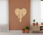 Unpainted DIY MDF geometric elephant puzzle wall-mounted with detachable pieces for painting and craft activity 