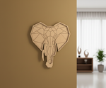 Unpainted DIY MDF geometric elephant puzzle wall-mounted with detachable pieces for painting and craft activity 