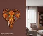 Painted DIY MDF geometric elephant puzzle wall-mounted with detachable pieces for painting and craft activity 