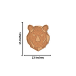 Unpainted DIY MDF tiger face geometric puzzle with detachable pieces for painting and craft activity with size